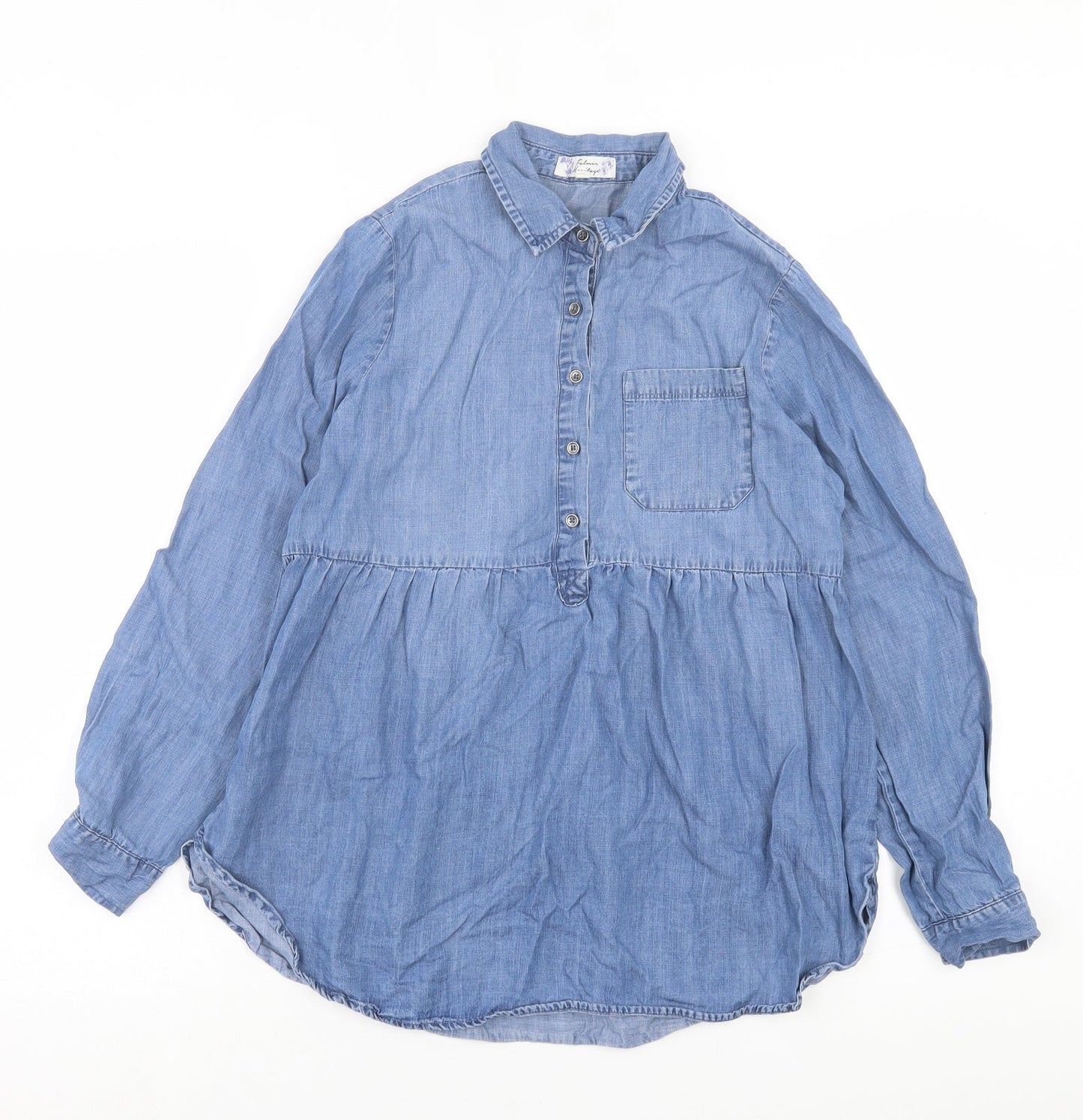 Womens UK Size 10 Falmer Blue Basic Blouse
