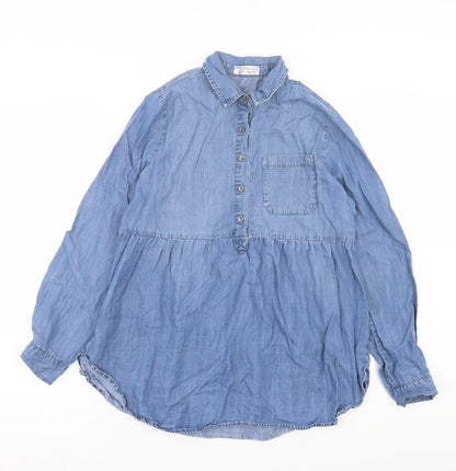 Womens UK Size 10 Falmer Blue Basic Blouse