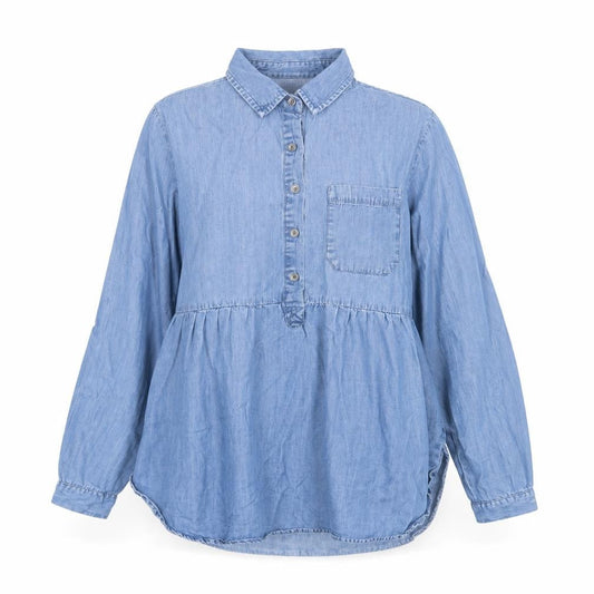 Womens UK Size 10 Falmer Blue Basic Blouse