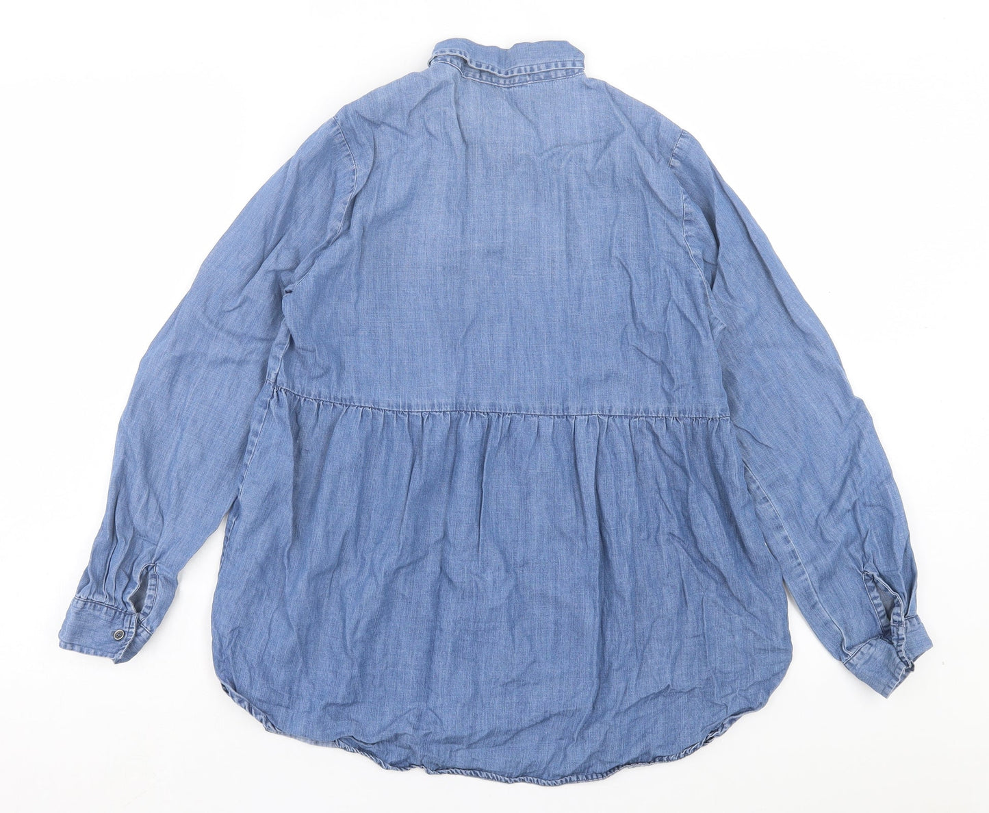 Womens UK Size 10 Falmer Blue Basic Blouse