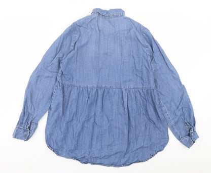 Womens UK Size 10 Falmer Blue Basic Blouse