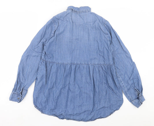 Womens UK Size 10 Falmer Blue Basic Blouse