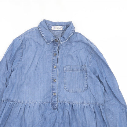 Womens UK Size 10 Falmer Blue Basic Blouse