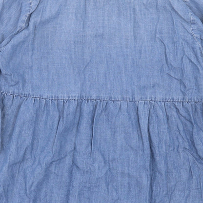 Womens UK Size 10 Falmer Blue Basic Blouse