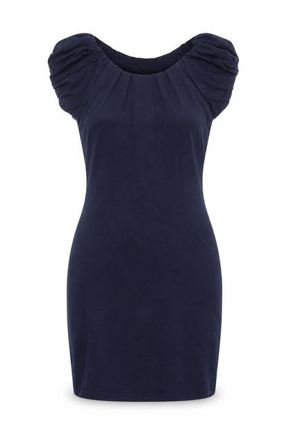 Lila Womens Blue Viscose Bodycon Size 8 Scoop Neck Pullover