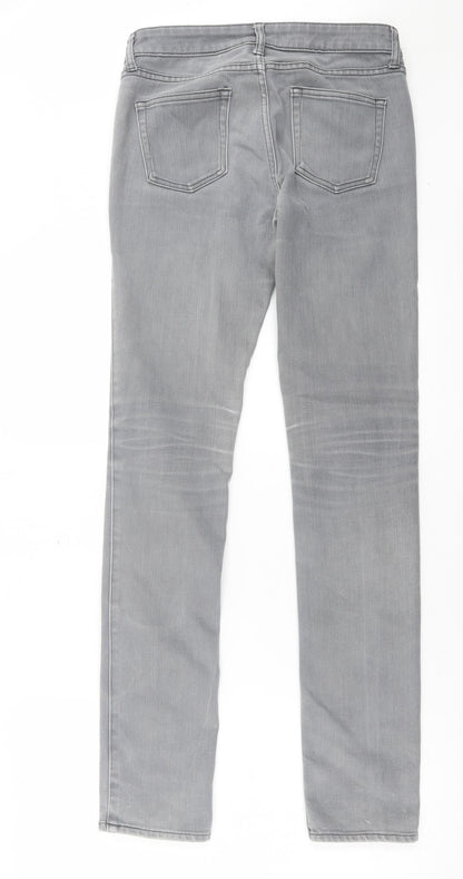 Uniqlo Womens Grey Cotton Skinny Jeans Size 6 L32 in Regular Button