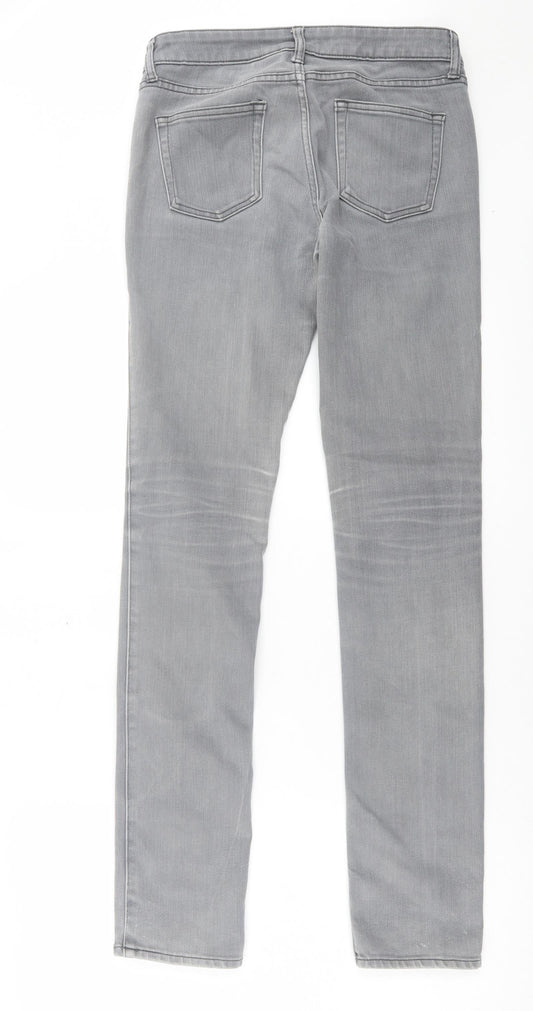 Uniqlo Womens Grey Cotton Skinny Jeans Size 6 L32 in Regular Button