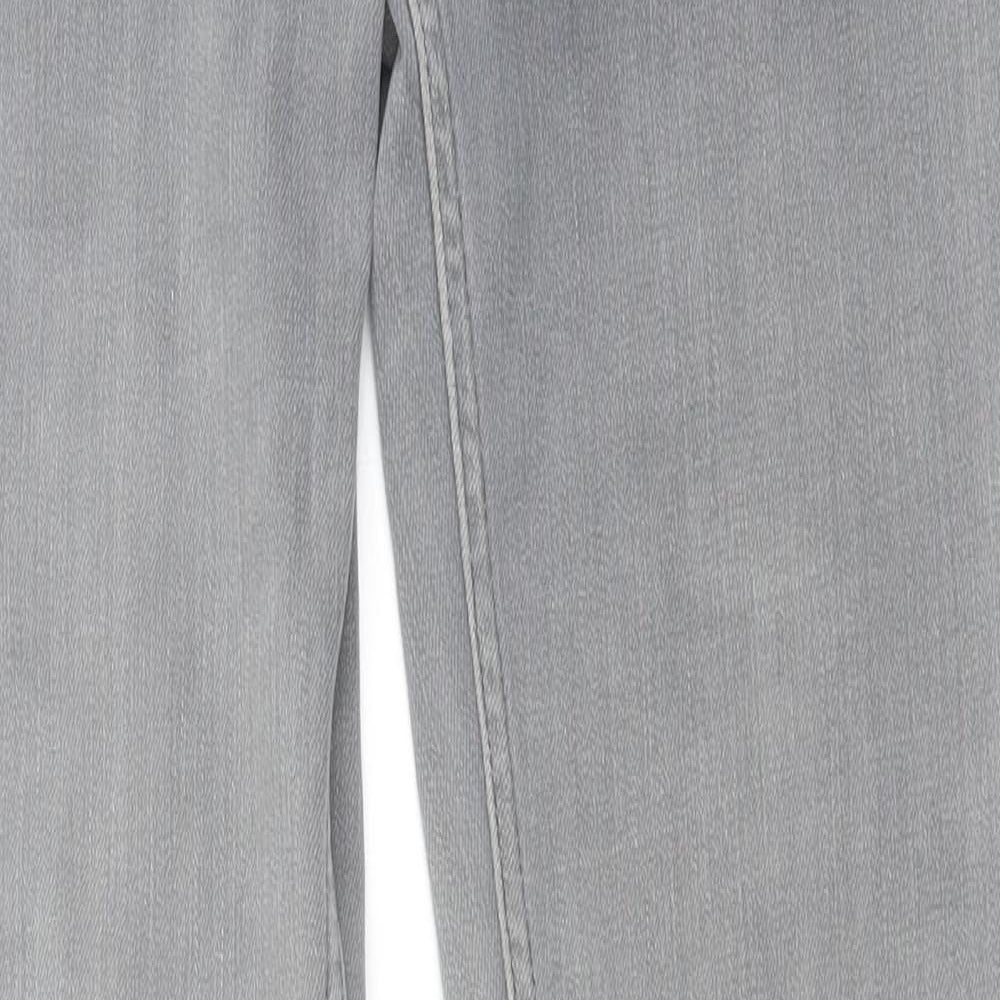Uniqlo Womens Grey Cotton Skinny Jeans Size 6 L32 in Regular Button