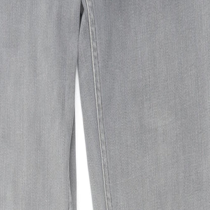 Uniqlo Womens Grey Cotton Skinny Jeans Size 6 L32 in Regular Button