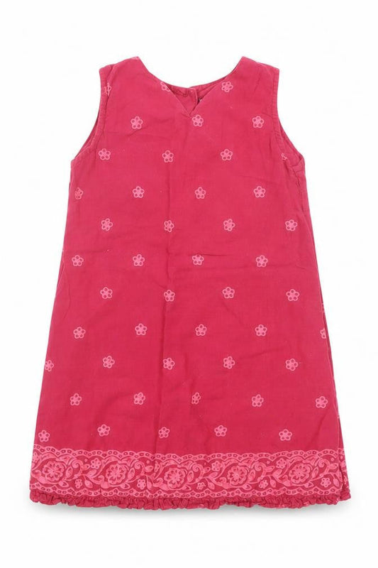 F&F Girls Pink Floral Cotton A-Line Size 18-24 Months V-Neck Button