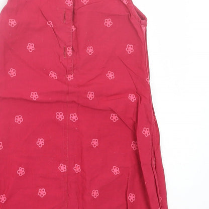 F&F Girls Pink Floral Cotton A-Line Size 18-24 Months V-Neck Button