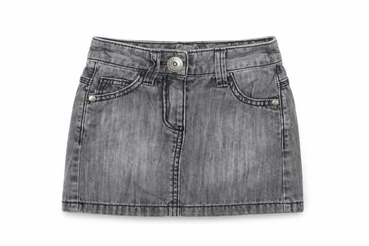 NEXT Girls Grey Cotton A-Line Skirt Size 4 Years Regular Button