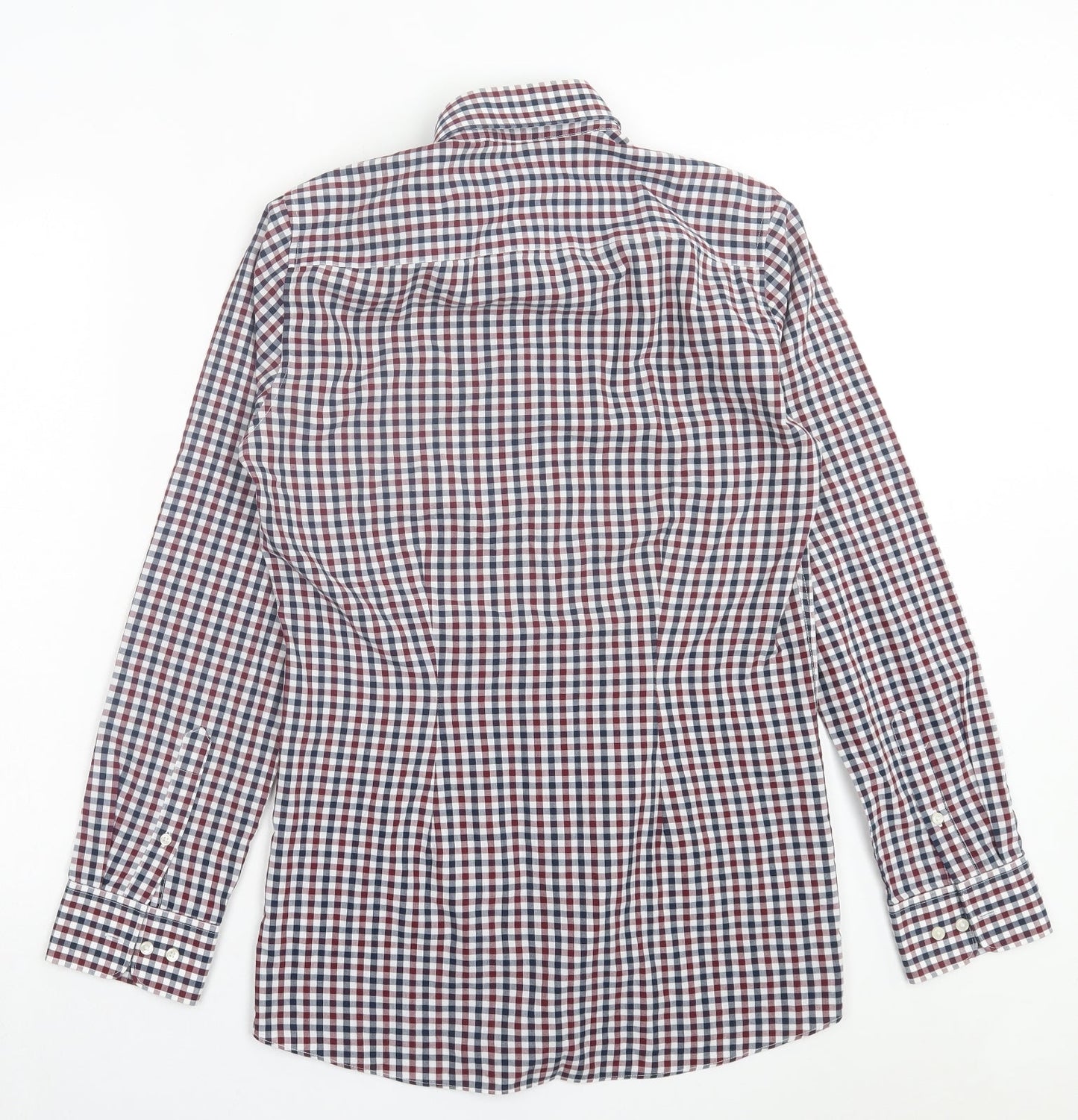 NEXT Mens Red Plaid Cotton Button-Up Size 14.5 Collared Button