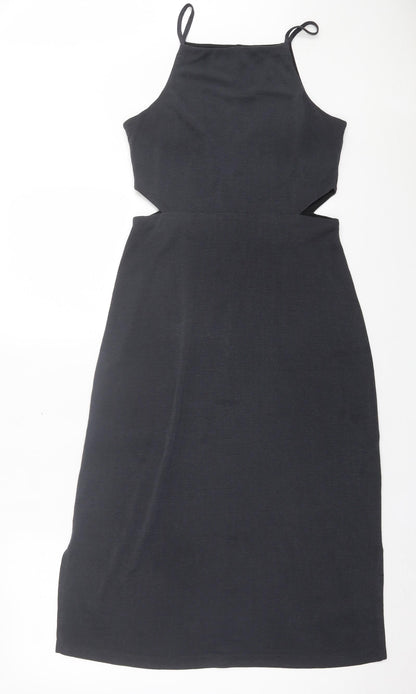 Topshop Womens Grey Polyester A-Line Size 8 Square Neck Pullover