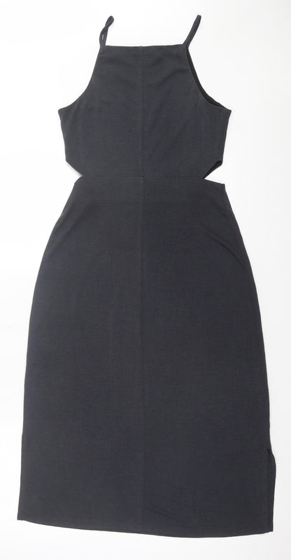 Topshop Womens Grey Polyester A-Line Size 8 Square Neck Pullover