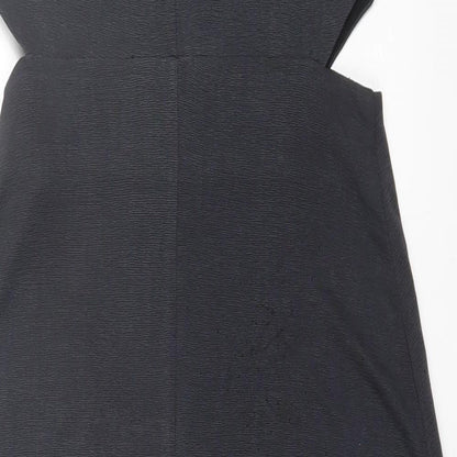Topshop Womens Grey Polyester A-Line Size 8 Square Neck Pullover