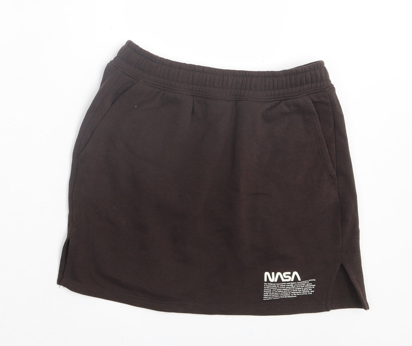 H&M Womens Brown Cotton A-Line Skirt Size XS - Nasa