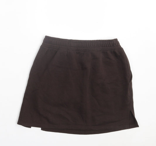 H&M Womens Brown Cotton A-Line Skirt Size XS - Nasa