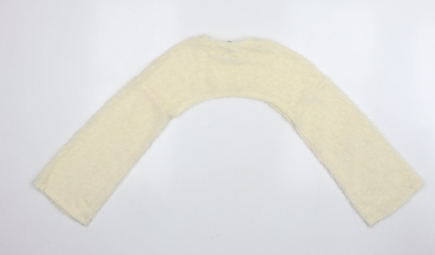 SheIn Womens Ivory Round Neck Polyester Shrug Jumper Size XS - Bodyless jumper