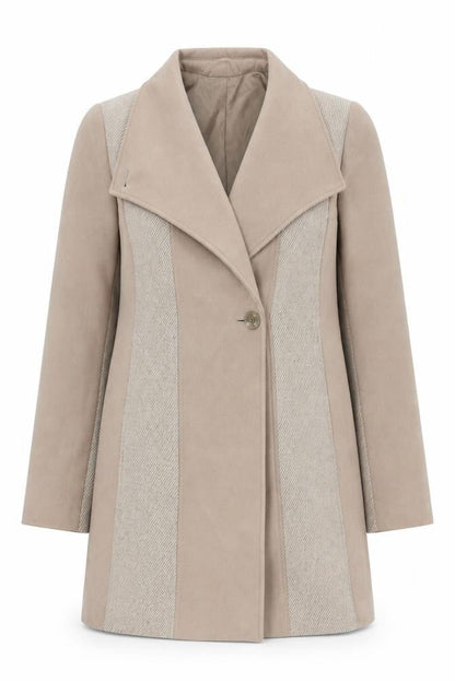 Primark Womens Grey Herringbone Overcoat Coat Size 10 Button