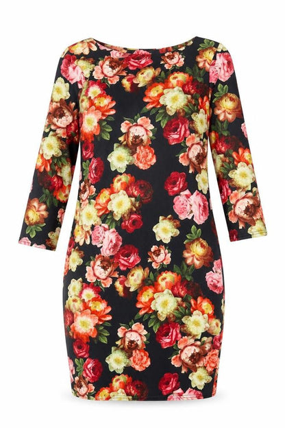 Red Herring Womens Multicoloured Floral Polyester Bodycon Size 8 Round Neck Pullover