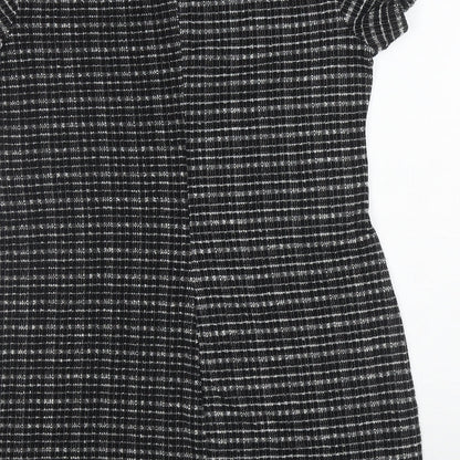 Defacto Womens Black Geometric Polyester A-Line Size XL Round Neck Pullover