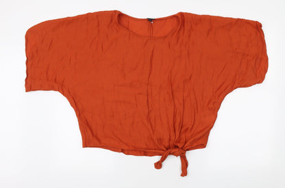 Womens UK Size S River Island Orange Basic T-Shirt