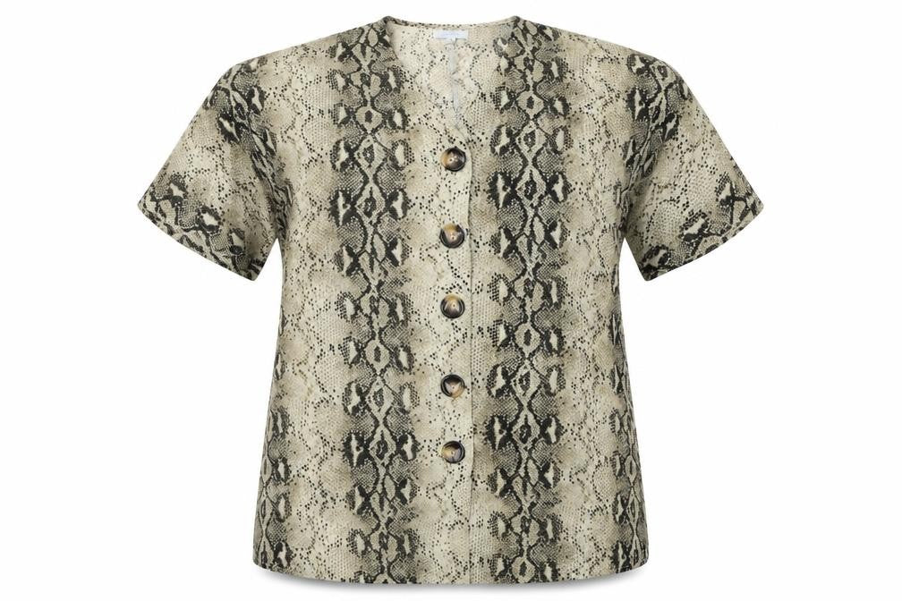 Womens UK Size 16 Blue Vanilla Brown Basic Button-Up
