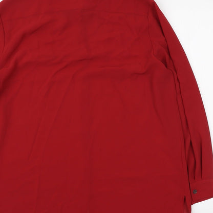 Womens UK Size 10 Preworn Red Basic Button-Up