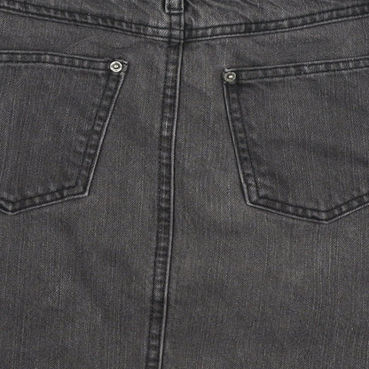 Miss Selfridge Womens Grey Cotton Mini Skirt Size 6 Zip