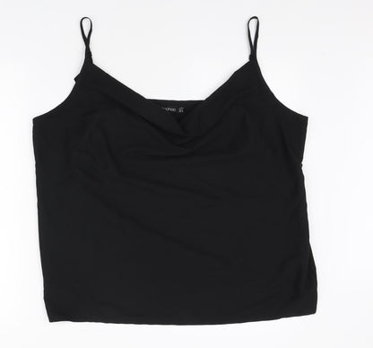 Boohoo Womens Black Polyester Basic Tank Size 20 Cowl Neck