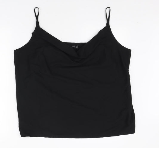 Boohoo Womens Black Polyester Basic Tank Size 20 Cowl Neck