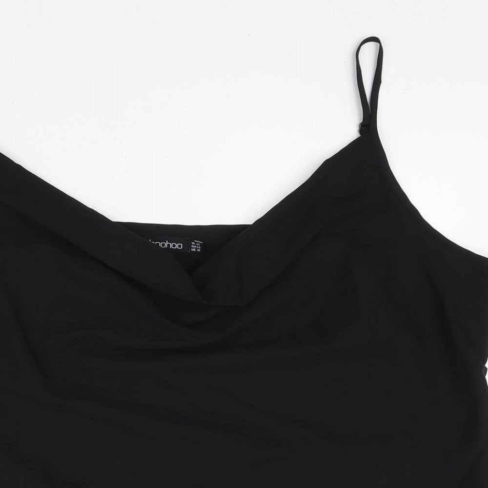 Boohoo Womens Black Polyester Basic Tank Size 20 Cowl Neck