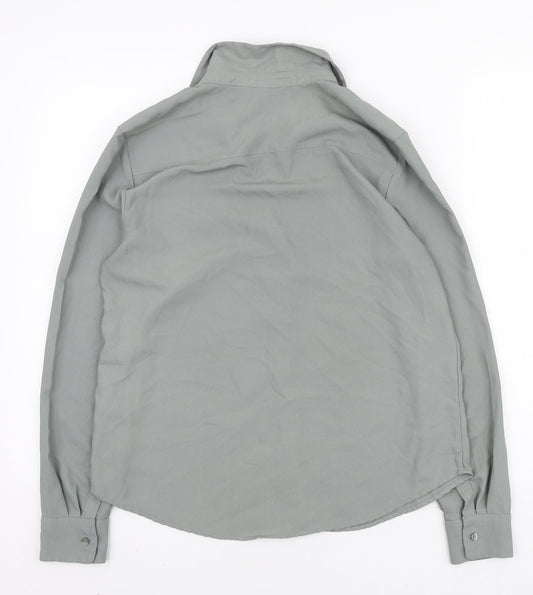 Womens UK Size S H&M Green Basic Button-Up