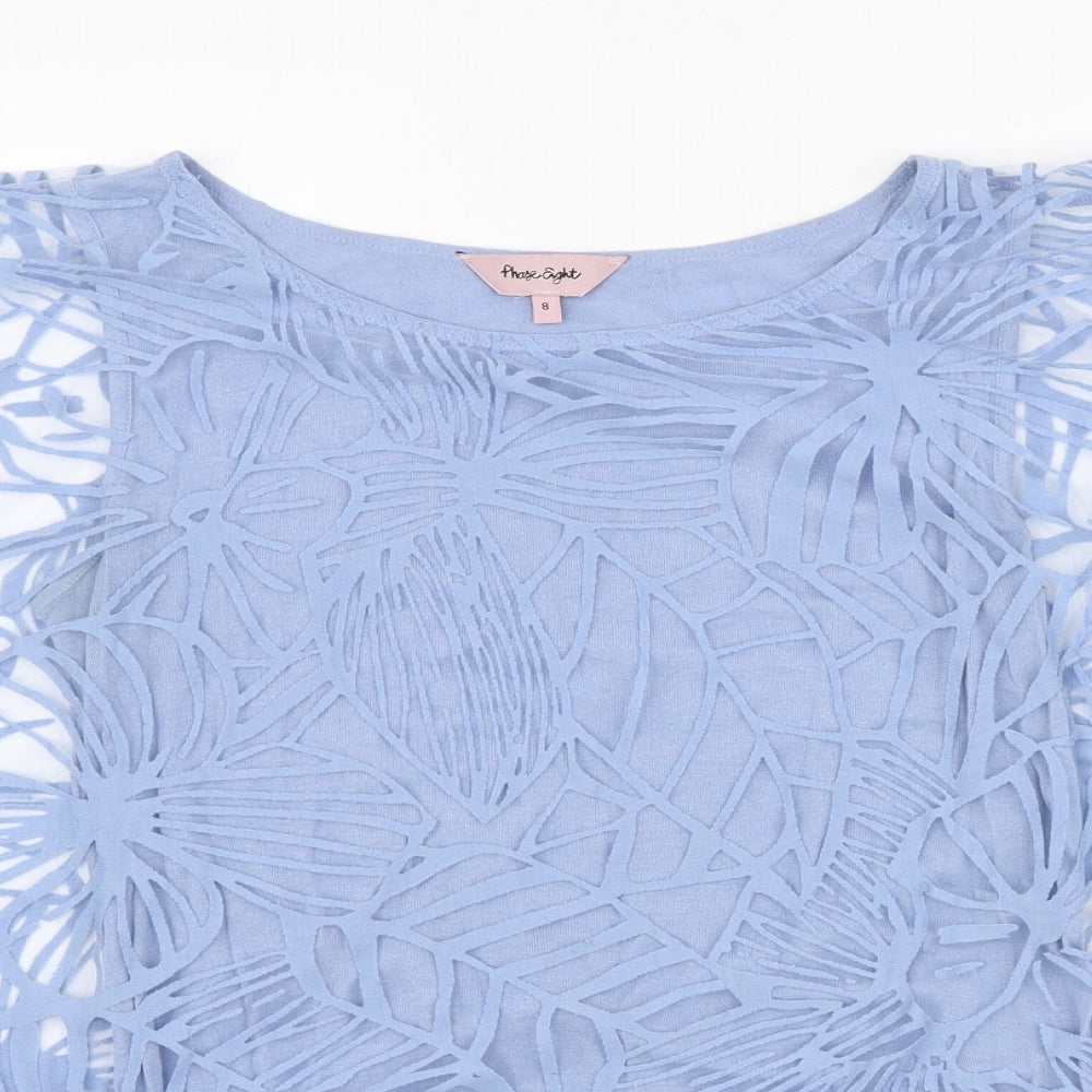 Womens UK Size 8 Phase Eight Blue Basic Blouse