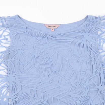 Womens UK Size 8 Phase Eight Blue Basic Blouse