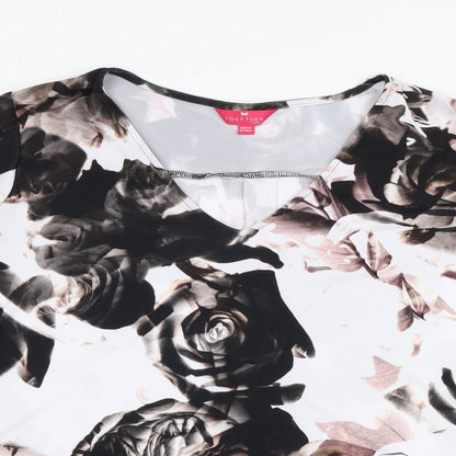 Together Womens Multicoloured Floral Polyester Basic T-Shirt Size 20 V-Neck