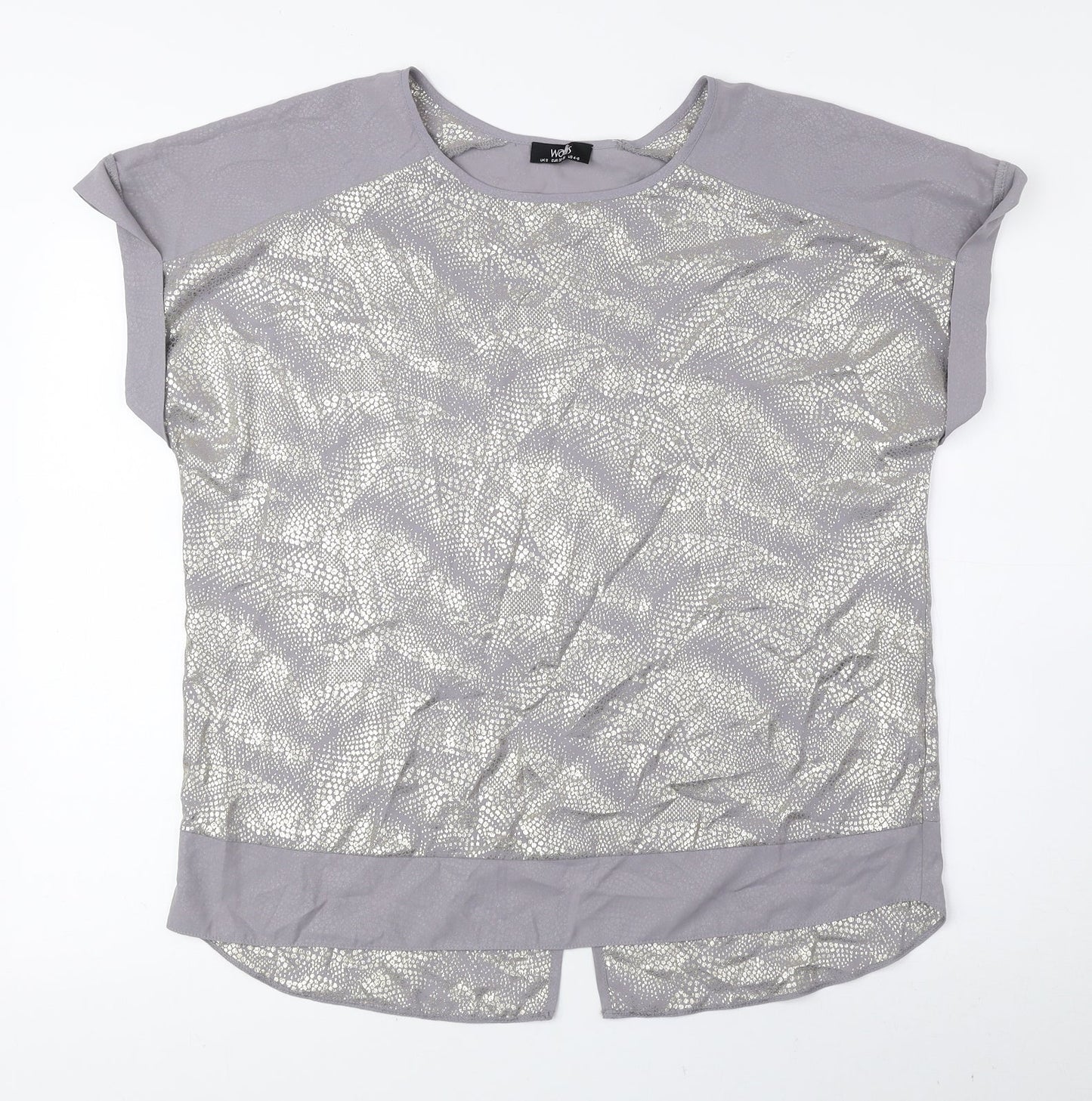 Womens UK Size S Wallis Grey Basic Blouse