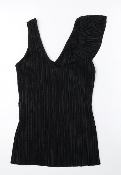 Womens UK Size 4 Mango Black Basic Tank