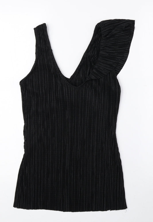Womens UK Size 4 Mango Black Basic Tank