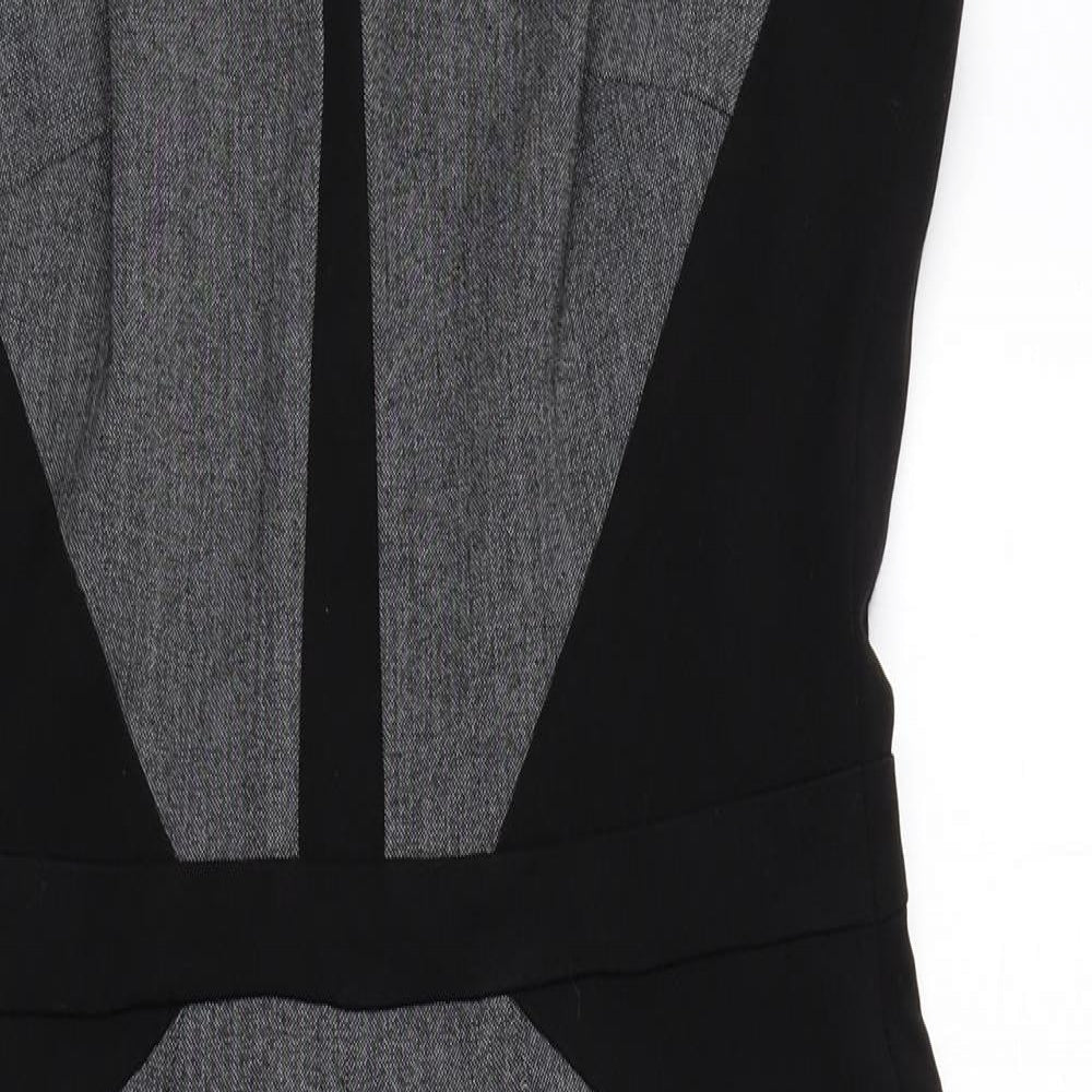 Debenhams Womens Grey Polyester A-Line Size 10 Round Neck Zip