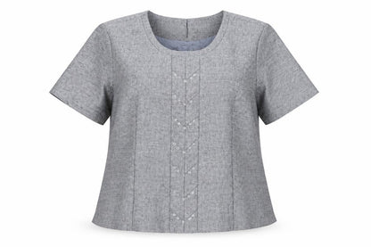 Golden Crown Womens Grey Polyester Basic T-Shirt Size 14 Scoop Neck