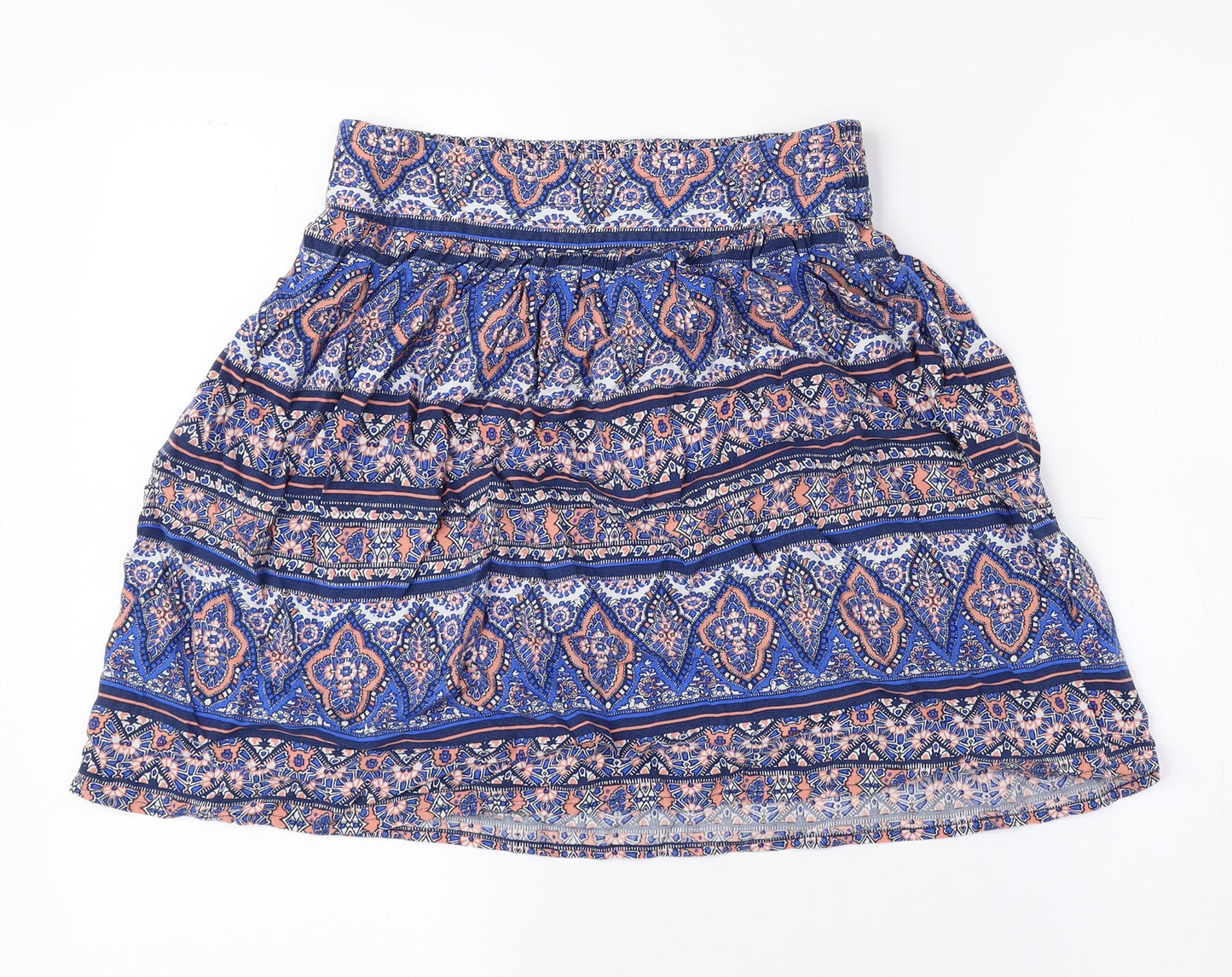 New Look Womens Multicoloured Geometric Viscose A-Line Skirt Size 8