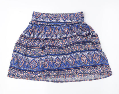New Look Womens Multicoloured Geometric Viscose A-Line Skirt Size 8