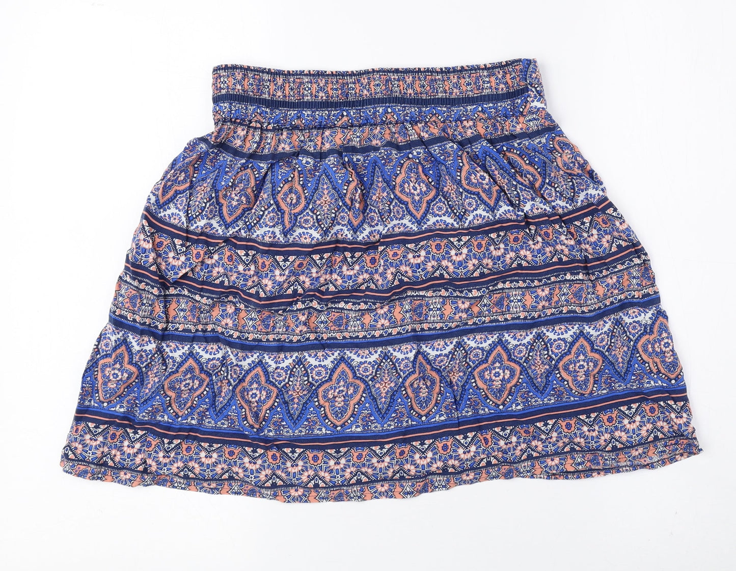 New Look Womens Multicoloured Geometric Viscose A-Line Skirt Size 8