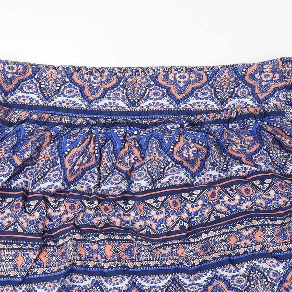 New Look Womens Multicoloured Geometric Viscose A-Line Skirt Size 8