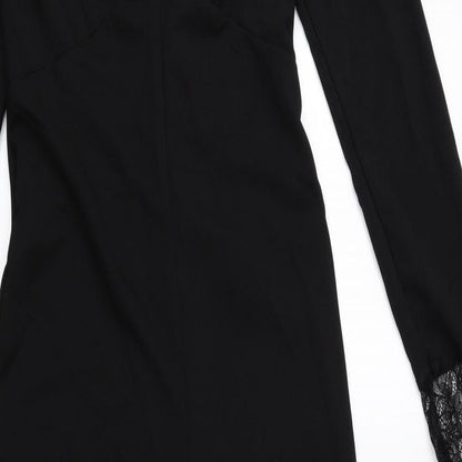 Kilibbi Womens Black 100% Polyester Jumpsuit One-Piece Size S L26 in Zip - Low Back, Lace Detail