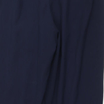 Bonmarché Womens Blue Polyester Trousers Size 14 L28 in Regular Drawstring