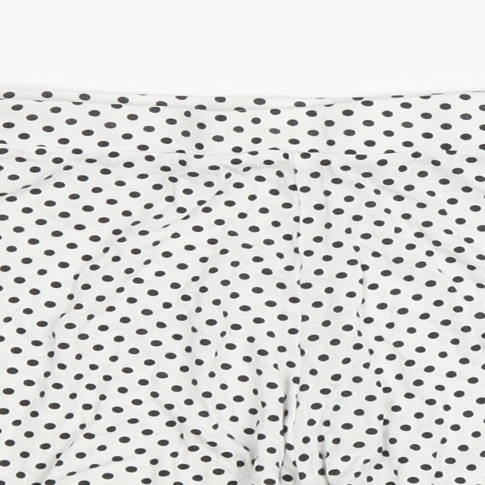 Boohoo Womens White Polka Dot Viscose Culotte Shorts Size 6 L3 in Regular Drawstring