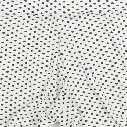 Boohoo Womens White Polka Dot Viscose Culotte Shorts Size 6 L3 in Regular Drawstring